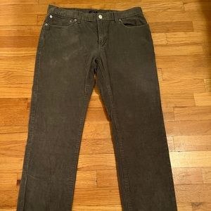 JCREW Slim-fit Dark Gray Corduroy Jeans 30 W 32 L